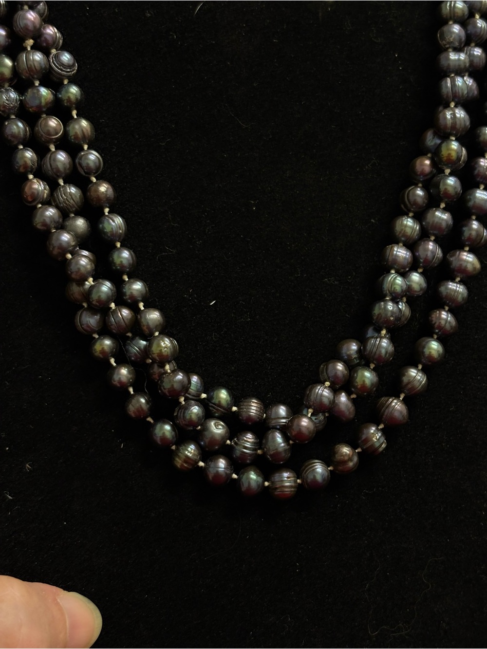 48 inch strand of hand-knotted 6mm genuine peacock pearls